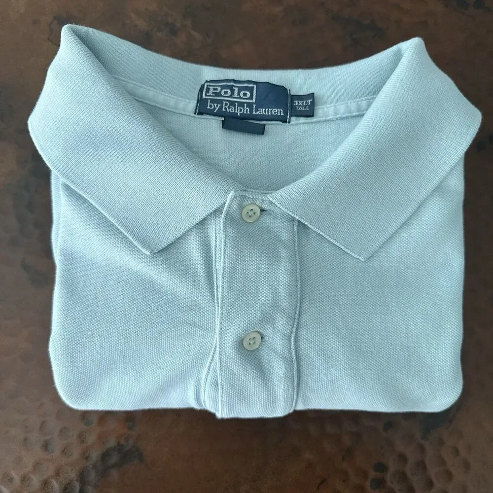 Polo Ralph Lauren Polo Shirt Men 3XLT Tall Blue Teal Big Tall Cotton Golf Pony